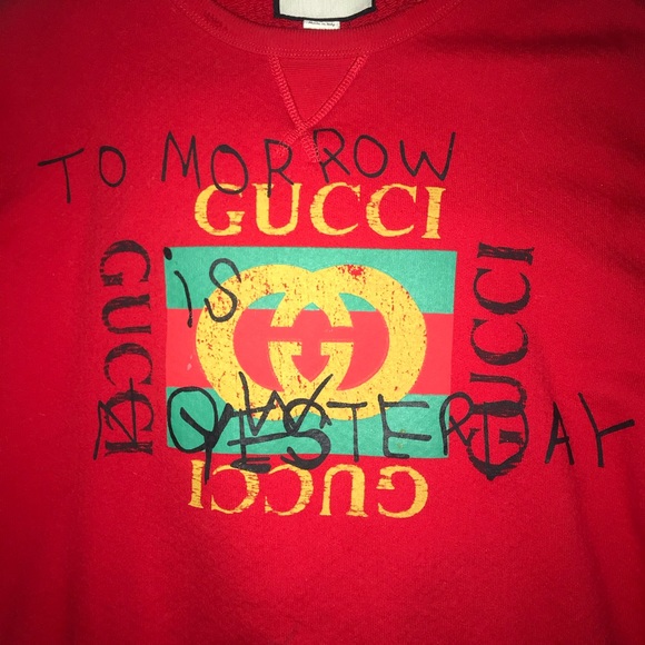 Red Gucci Coco Capitán logo sweatshirt - Picture 2 of 6